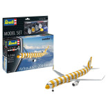 KIT PARA MONTAR REVELL MODEL SET AVIÃO AIRBUS A321-200 CONDOR 1/144 52 PEÇAS COMPLETO COM TINTAS COLA E PINCEL REV 63788